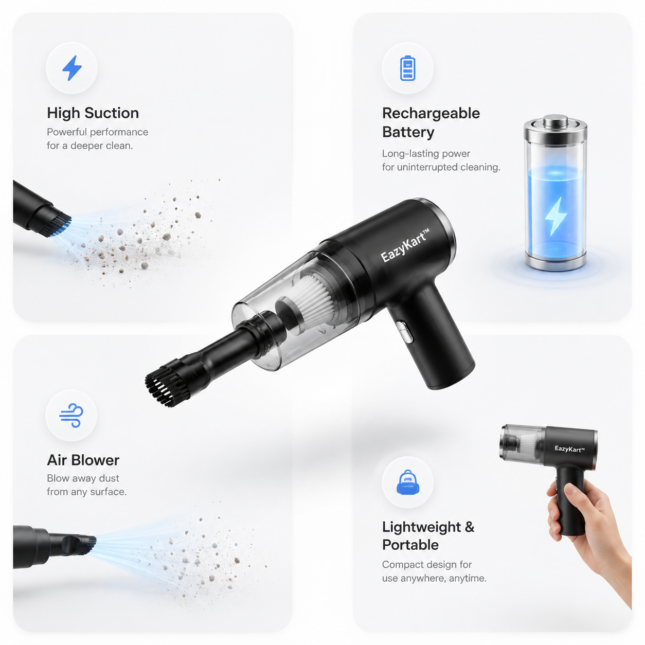 EazyKart™ Portable 3-in-1 Vacuum Cleaner