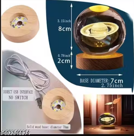 Glass lamp 3d Ball Astronomy Night Lamp with Base for Living