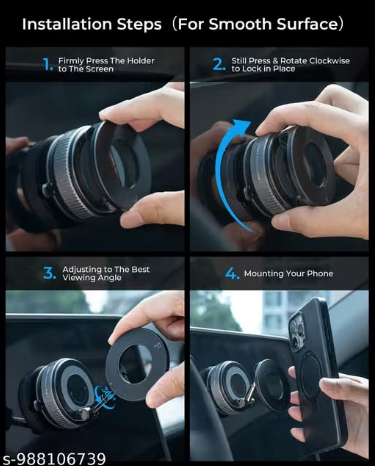 360° Magnetic Car Phone Holder for Dashboard, Strong Magnetic Mobile Mount